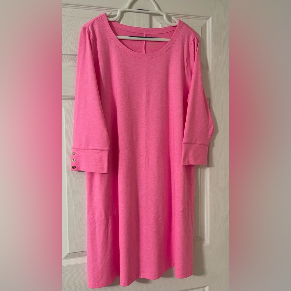 NWOT Lilly Pulitzer UPF 50+ Solia Dress Heathered Soleil Pink. Size XL